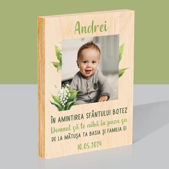 Fotografie Si Semnătură: În Amintirea Sfântului Botez Lăcrămioare - Imprimare Pe Lemn ( Verticală)
