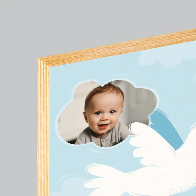 Fotografie Si Semnătură: În Amintirea Sfântului Botez Porumbei - Imprimare Pe Lemn ( Verticală)