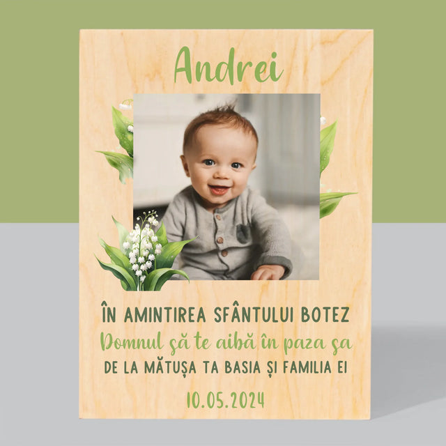 Fotografie Si Semnătură: În Amintirea Sfântului Botez Lăcrămioare - Imprimare Pe Lemn ( Verticală)