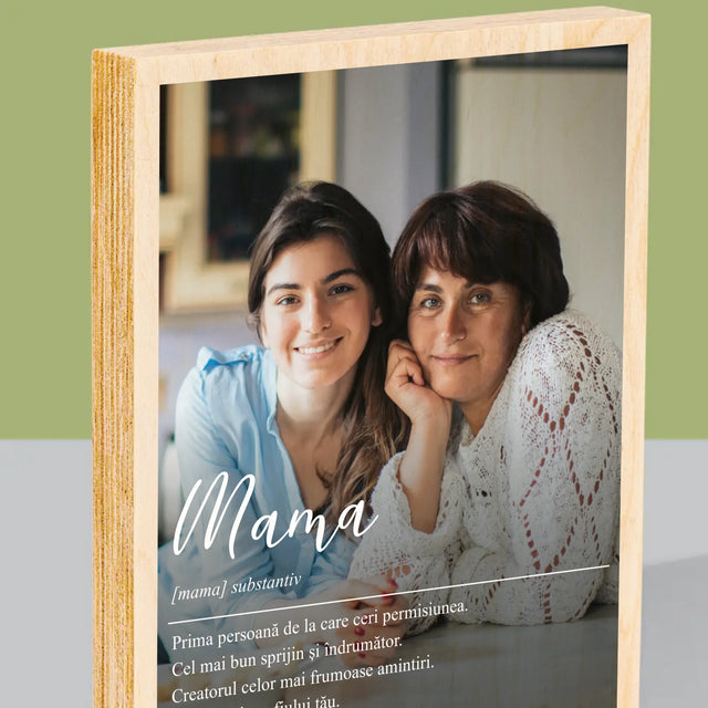 Fotografie Si Semnătură: Definiția Mamei - Imprimare Pe Lemn ( Verticală)