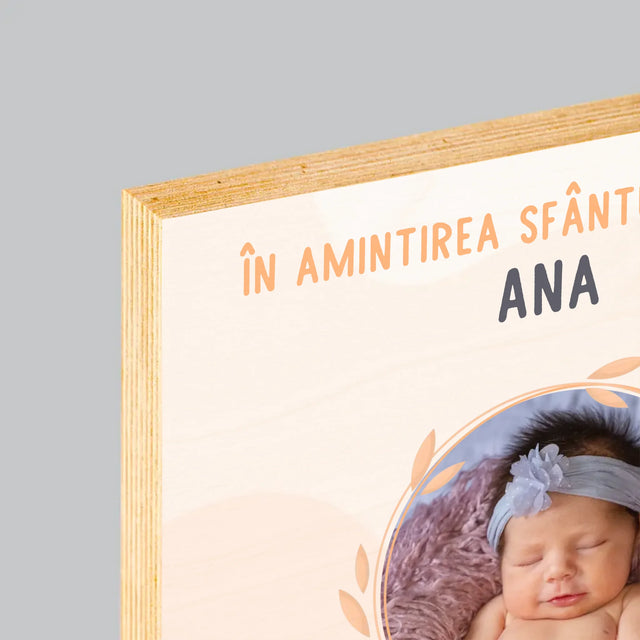 Fotografie Si Semnătură: În Amintirea Sfântului Botez - Imprimare Pe Lemn ( Verticală)