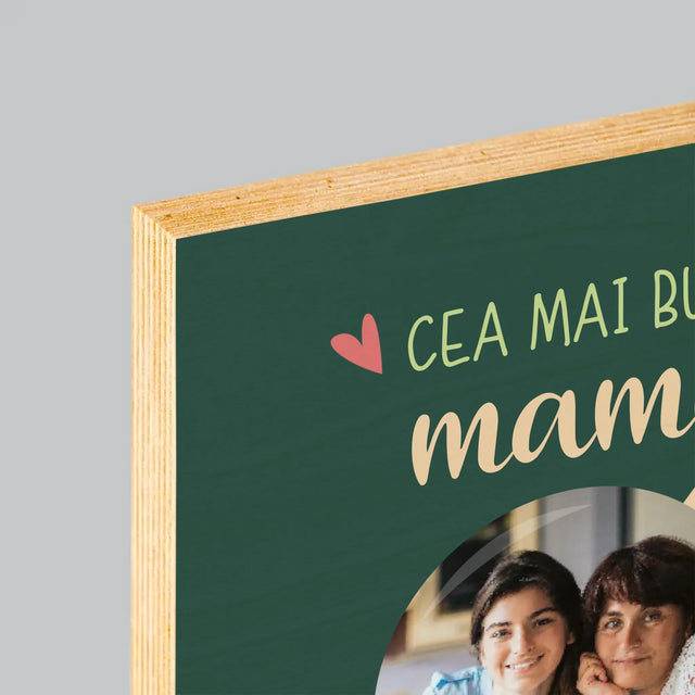 Fotografie Si Semnătură: Cea Mai Bună Mamă Lumea - Imprimare Pe Lemn ( Verticală)