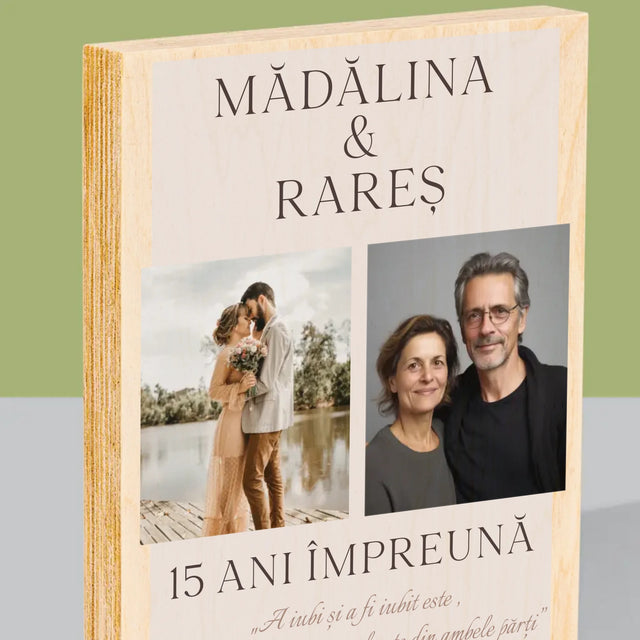 Colaj De Fotografii: A Iubi Și A Fi Iubit - Imprimare Pe Lemn ( Verticală)