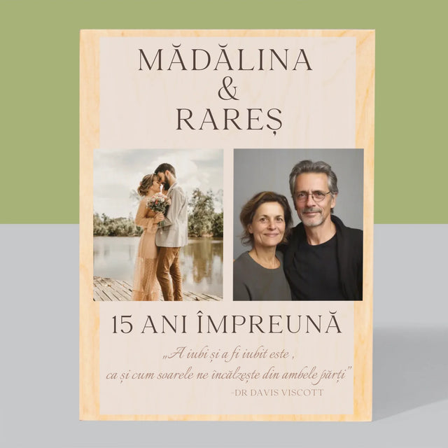 Colaj De Fotografii: A Iubi Și A Fi Iubit - Imprimare Pe Lemn ( Verticală)