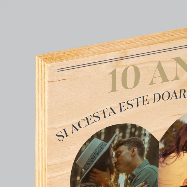 Formă Din Fotografii: Aniversare Inimă - Imprimare Pe Lemn ( Verticală)
