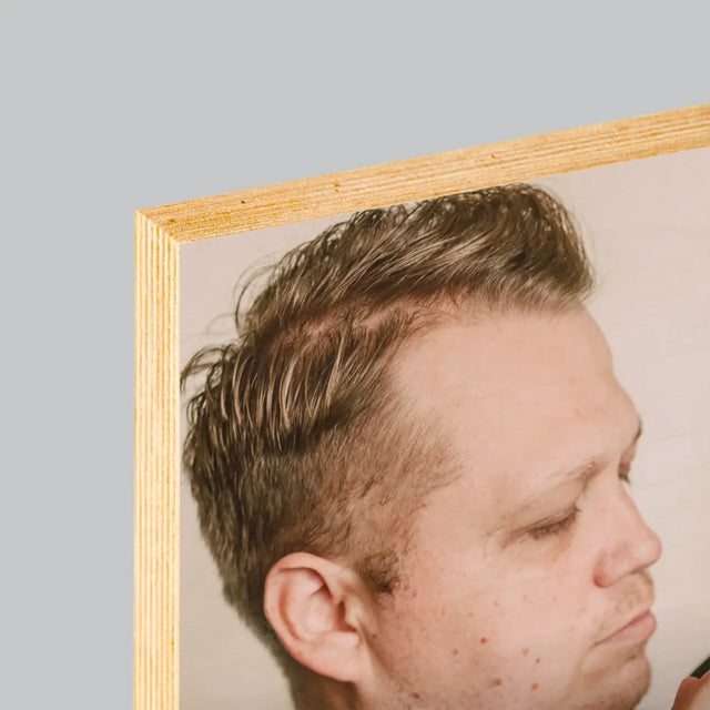 Fotografie Si Semnătură: Prima Ta Zi În Rolul De Tată - Imprimare Pe Lemn ( Verticală)