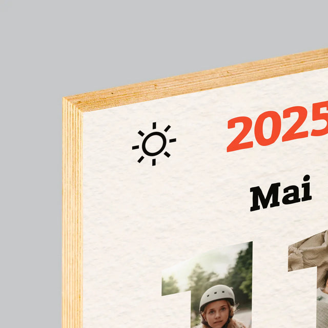 Cuvânt Din Fotografii: Felicitare Calendar Ziua Tatălui - Imprimare Pe Lemn ( Verticală)