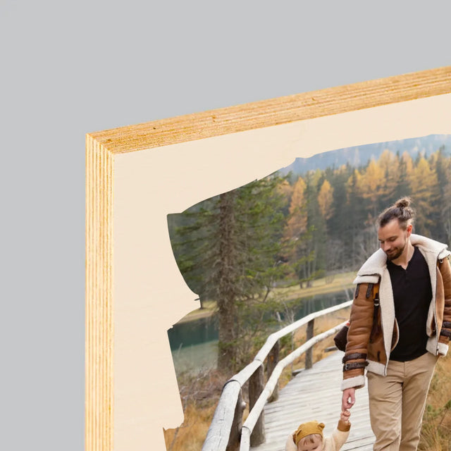 Fotografie Si Semnătură: Un Laur Pentru Tata - Imprimare Pe Lemn ( Verticală)