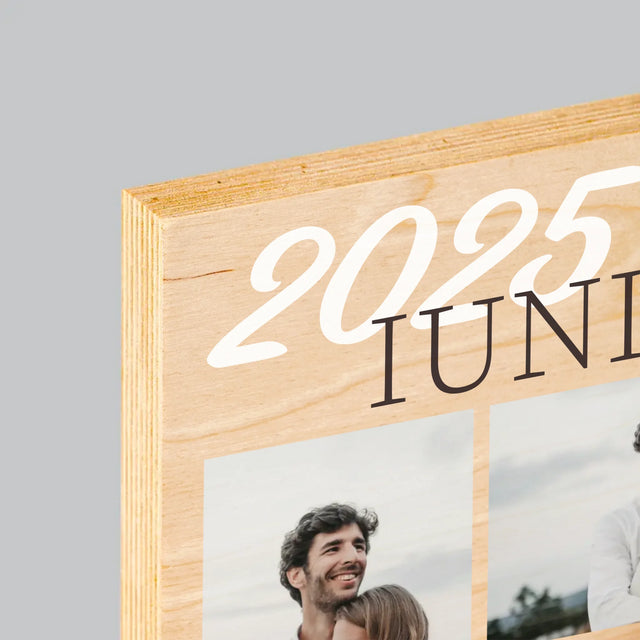 Colaj De Fotografii: Mr&Mrs Data - Imprimare Pe Lemn ( Verticală)