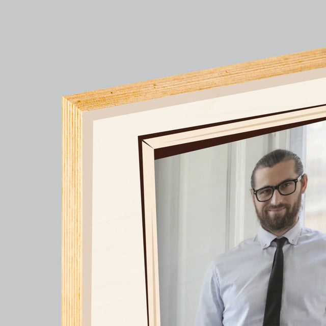 Fotografie Si Semnătură: Profesorul Cu Clasă - Imprimare Pe Lemn ( Verticală)