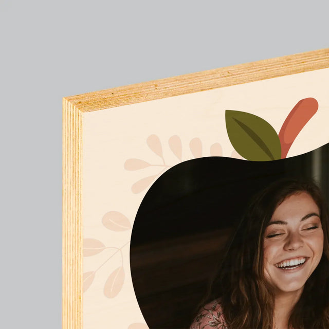 Fotografie Si Semnătură: Educatoare Grădiniță - Imprimare Pe Lemn ( Verticală)