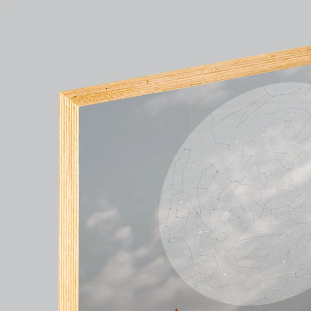 Harta Stelelor: Nunta - Imprimare Pe Lemn ( Verticală)