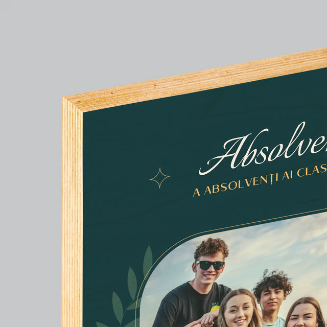 Monogramă: Profesor Vă Mulțumesc - Imprimare Pe Lemn ( Verticală)