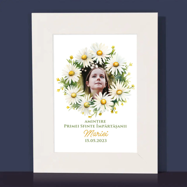 Fotografie Si Semnătură: Margaretele Amintire De La Sfânta Împărtășanie - Ramă Pentru Fotografii (Horizontală)