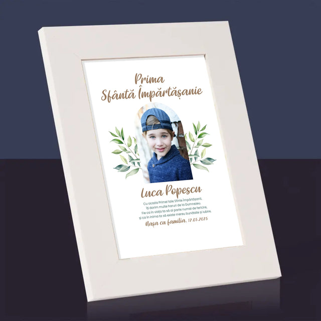 Fotografie Si Semnătură: Felicitări Cu Ocazia Primei Sfinte Împărtășanii - Ramă Pentru Fotografii (Horizontală)