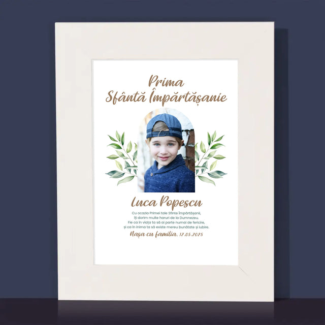 Fotografie Si Semnătură: Felicitări Cu Ocazia Primei Sfinte Împărtășanii - Ramă Pentru Fotografii (Horizontală)