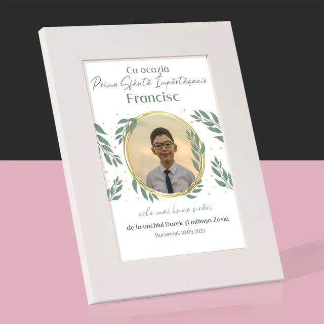 Fotografie Si Semnătură: Cu Ocazia Primei Sfinte Împărtășanii - Ramă Pentru Fotografii (Horizontală)