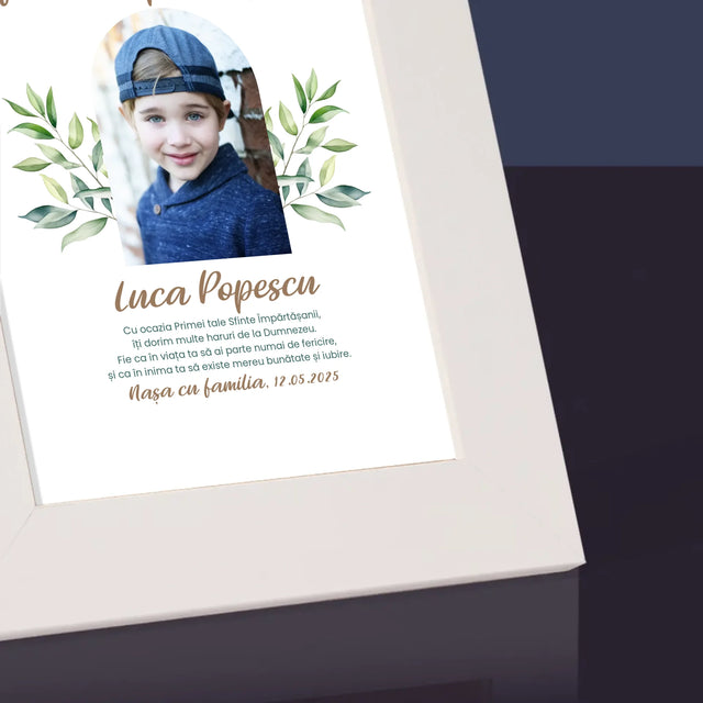 Fotografie Si Semnătură: Felicitări Cu Ocazia Primei Sfinte Împărtășanii - Ramă Pentru Fotografii (Horizontală)