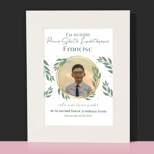 Fotografie Si Semnătură: Cu Ocazia Primei Sfinte Împărtășanii - Ramă Pentru Fotografii (Horizontală)