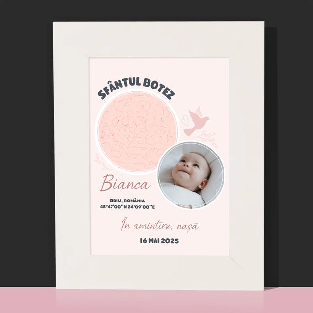 Harta Stelelor: Botez - Ramă Pentru Fotografii (Horizontală)
