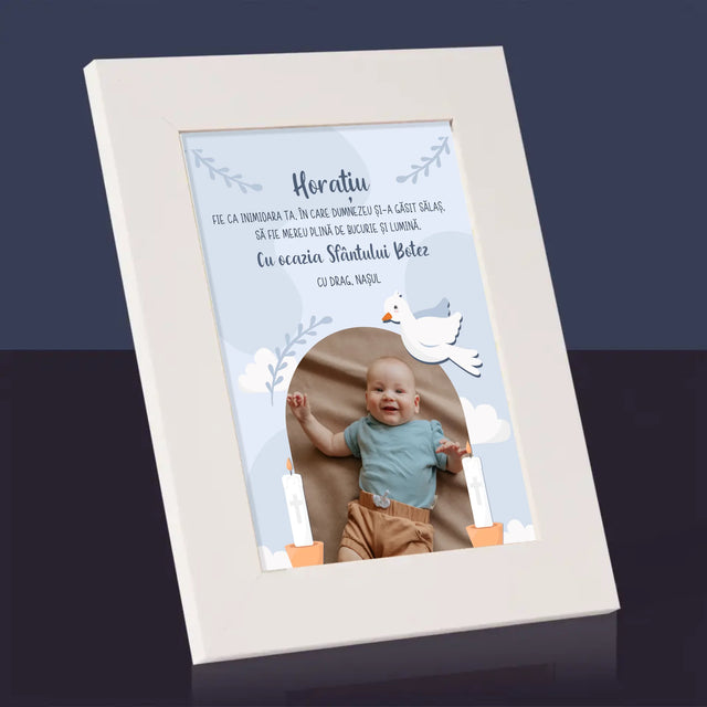 Fotografie Si Semnătură: Cu Ocazia Sfântului Botez, Vă Dorim - Ramă Pentru Fotografii (Horizontală)
