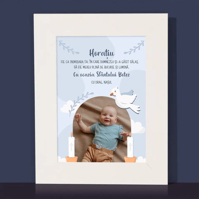 Fotografie Si Semnătură: Cu Ocazia Sfântului Botez, Vă Dorim - Ramă Pentru Fotografii (Horizontală)