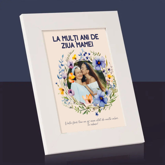 Fotografie Si Semnătură: La Mulți Ani De Ziua Mamei - Ramă Pentru Fotografii (Horizontală)