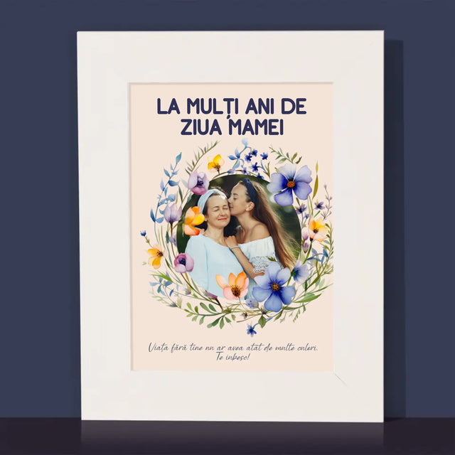 Fotografie Si Semnătură: La Mulți Ani De Ziua Mamei - Ramă Pentru Fotografii (Horizontală)