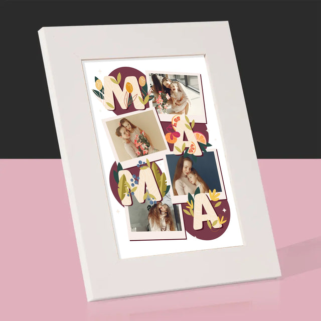 Colaj De Fotografii: Litere Mama - Ramă Pentru Fotografii (Horizontală)