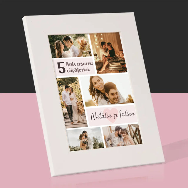Colaj De Fotografii: A 5-A Aniversare A Nunții - Ramă Pentru Fotografii (Horizontală)