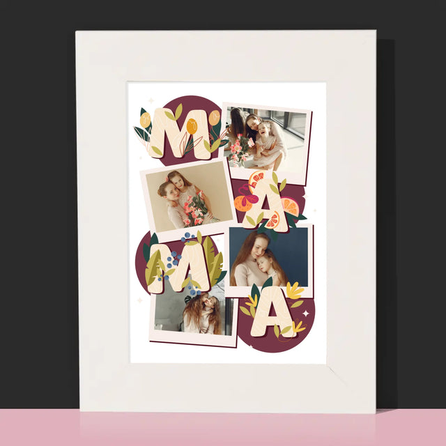 Colaj De Fotografii: Litere Mama - Ramă Pentru Fotografii (Horizontală)