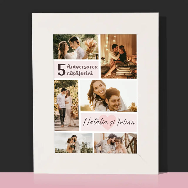 Colaj De Fotografii: A 5-A Aniversare A Nunții - Ramă Pentru Fotografii (Horizontală)