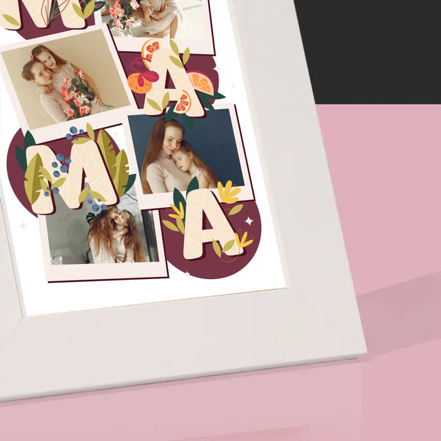 Colaj De Fotografii: Litere Mama - Ramă Pentru Fotografii (Horizontală)