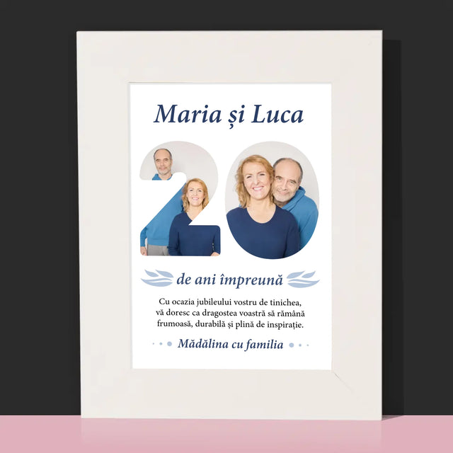 Cuvânt Din Fotografii: 20 De Ani Împreună - Ramă Pentru Fotografii (Horizontală)