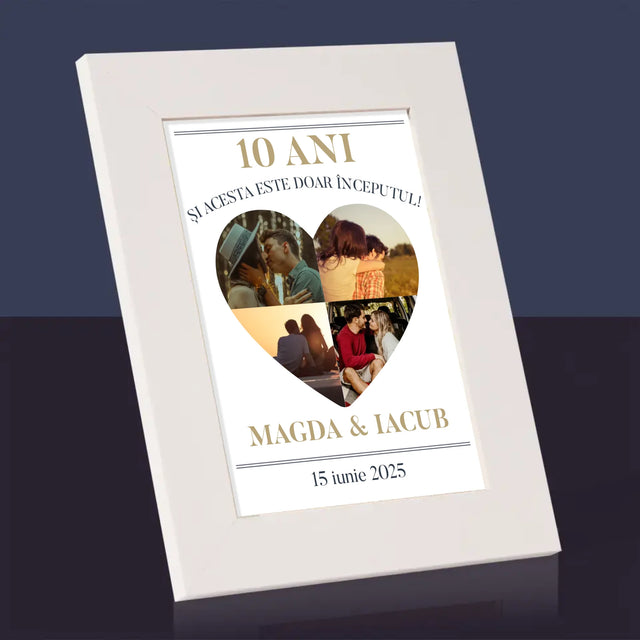 Formă Din Fotografii: Aniversare Inimă - Ramă Pentru Fotografii (Horizontală)