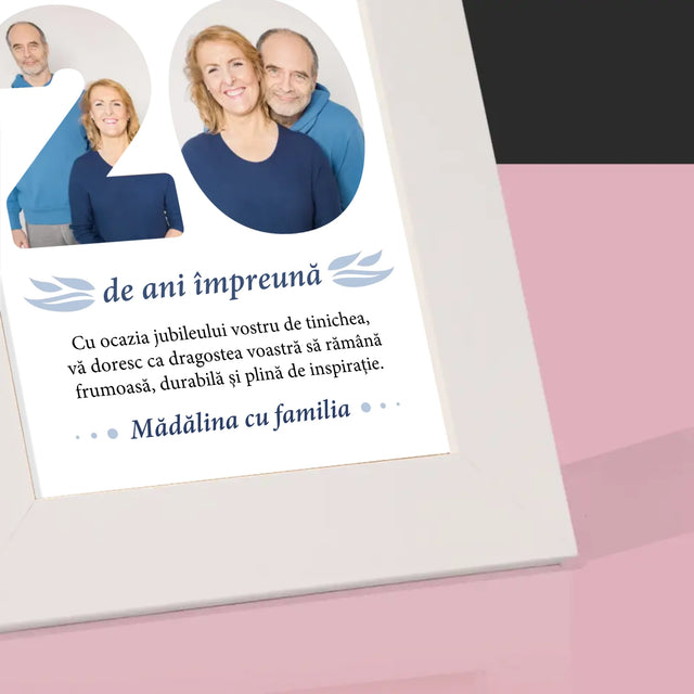 Cuvânt Din Fotografii: 20 De Ani Împreună - Ramă Pentru Fotografii (Horizontală)