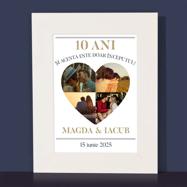 Formă Din Fotografii: Aniversare Inimă - Ramă Pentru Fotografii (Horizontală)