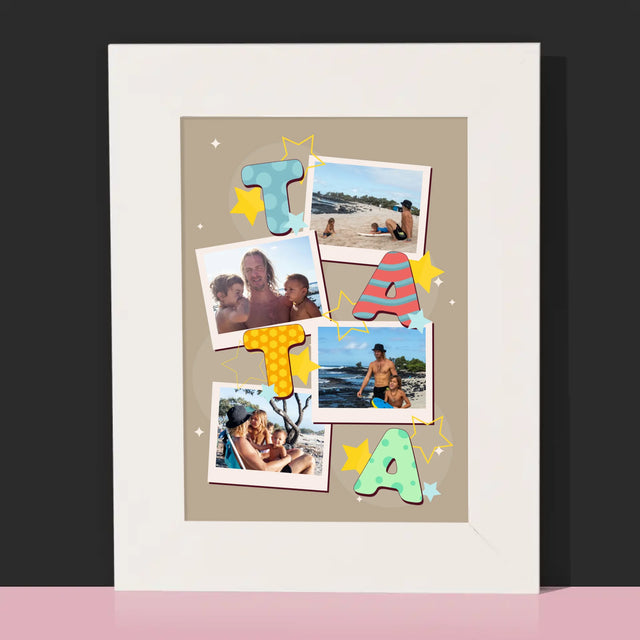 Colaj De Fotografii: Litere Tată - Ramă Pentru Fotografii (Horizontală)
