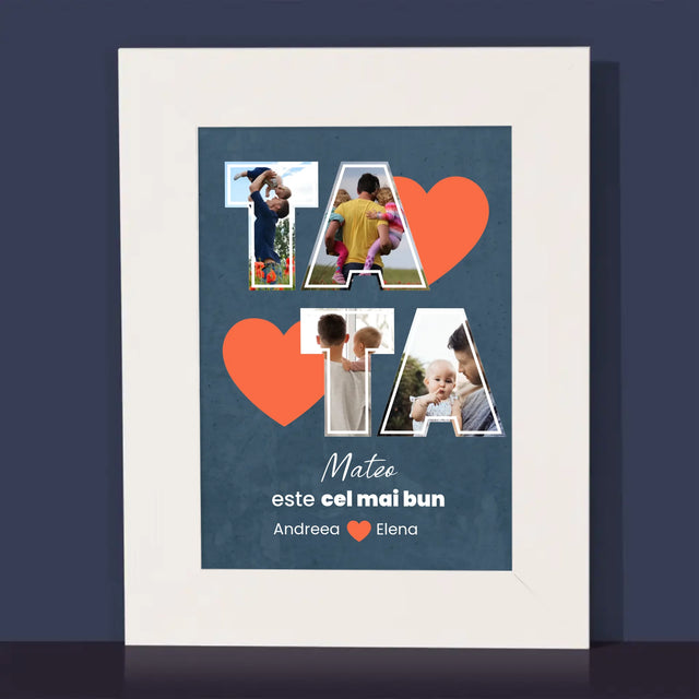 Colaj De Fotografii: Tata Este Cel Mai Bun - Ramă Pentru Fotografii (Horizontală)