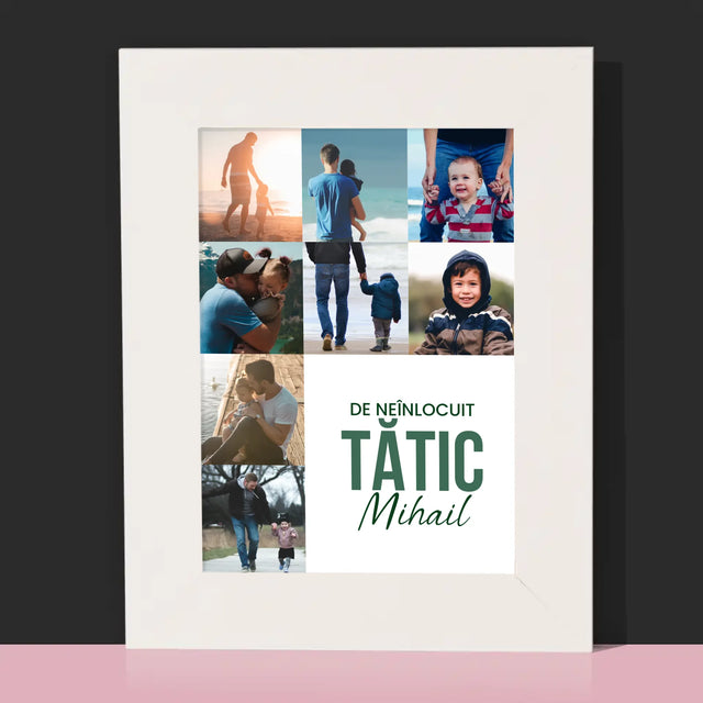 Colaj De Fotografii: Tată De Neînlocuit - Ramă Pentru Fotografii (Horizontală)