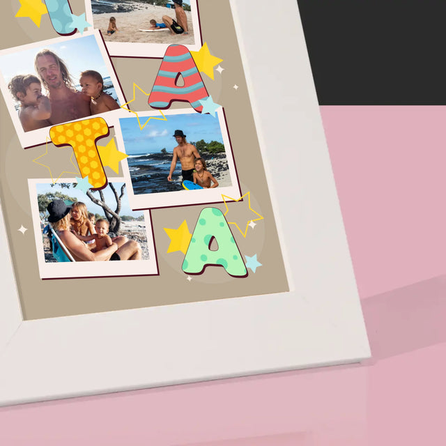 Colaj De Fotografii: Litere Tată - Ramă Pentru Fotografii (Horizontală)