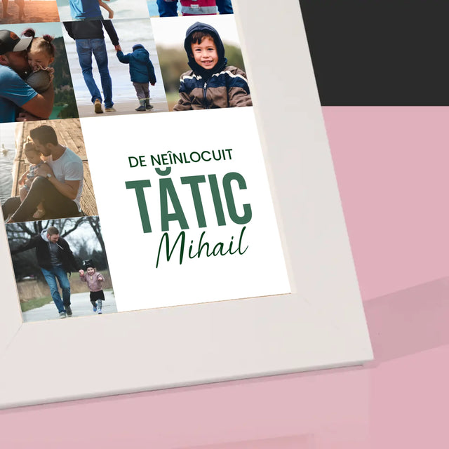 Colaj De Fotografii: Tată De Neînlocuit - Ramă Pentru Fotografii (Horizontală)