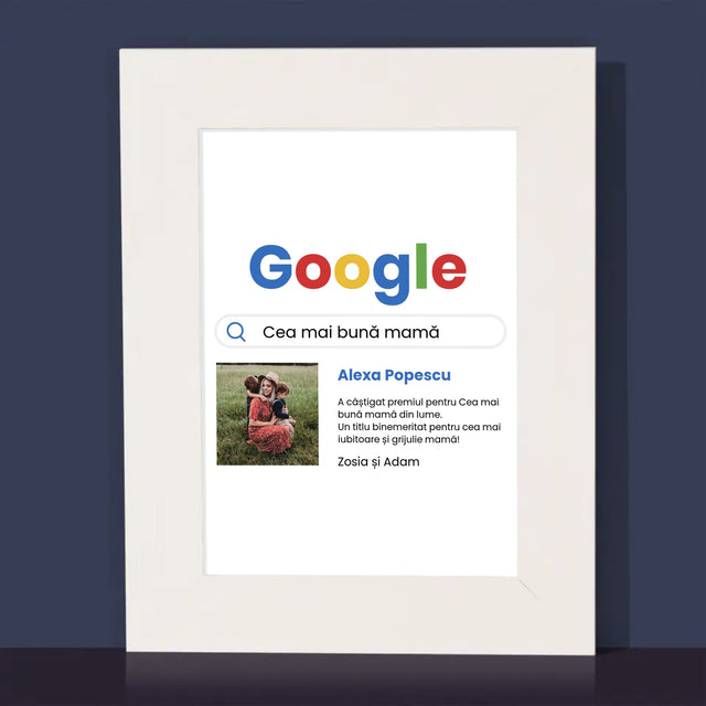 Fotografie Si Semnătură: Cea Mai Bună Mamă Rezultat Google - Ramă Pentru Fotografii (Horizontală)