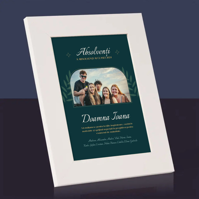 Monogramă: Profesor Vă Mulțumesc - Ramă Pentru Fotografii (Horizontală)