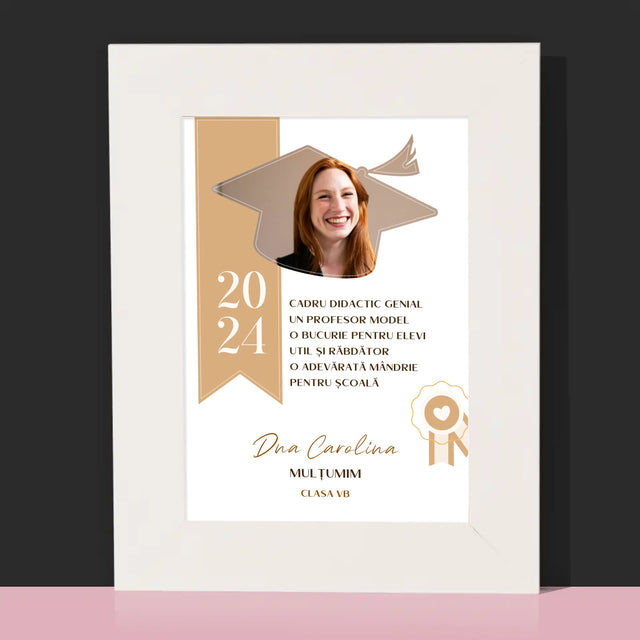 Fotografie Si Semnătură: Diplomă De Recunoștință Pentru Învățătoare - Ramă Pentru Fotografii (Horizontală)