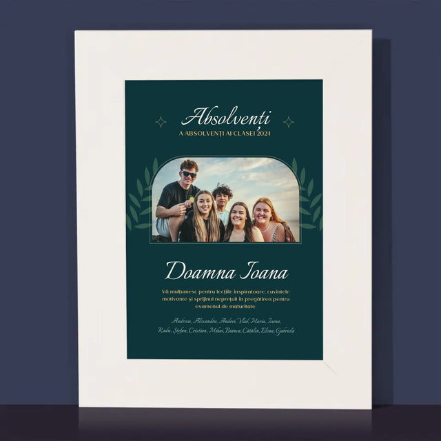 Monogramă: Profesor Vă Mulțumesc - Ramă Pentru Fotografii (Horizontală)