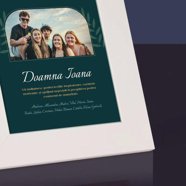 Monogramă: Profesor Vă Mulțumesc - Ramă Pentru Fotografii (Horizontală)