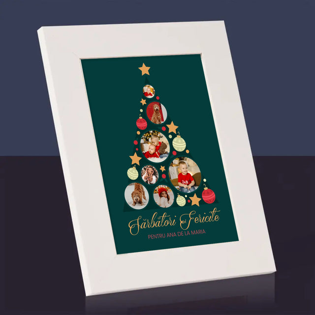 Colaj De Fotografii: Brad, Jucării De Brad - Ramă Pentru Fotografii (Horizontală)