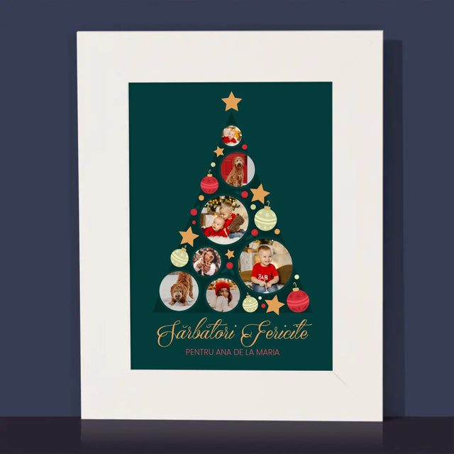 Colaj De Fotografii: Brad, Jucării De Brad - Ramă Pentru Fotografii (Horizontală)