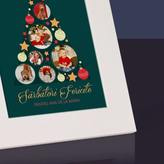 Colaj De Fotografii: Brad, Jucării De Brad - Ramă Pentru Fotografii (Horizontală)